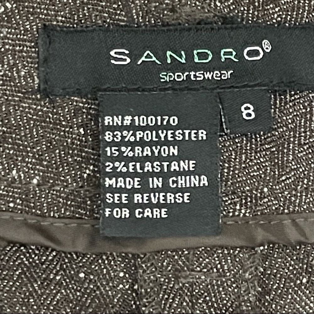 Sandro Sportswear Wide Leg Dress Pants Espresso Saddle Color Size 8 - Picture 8 of 11